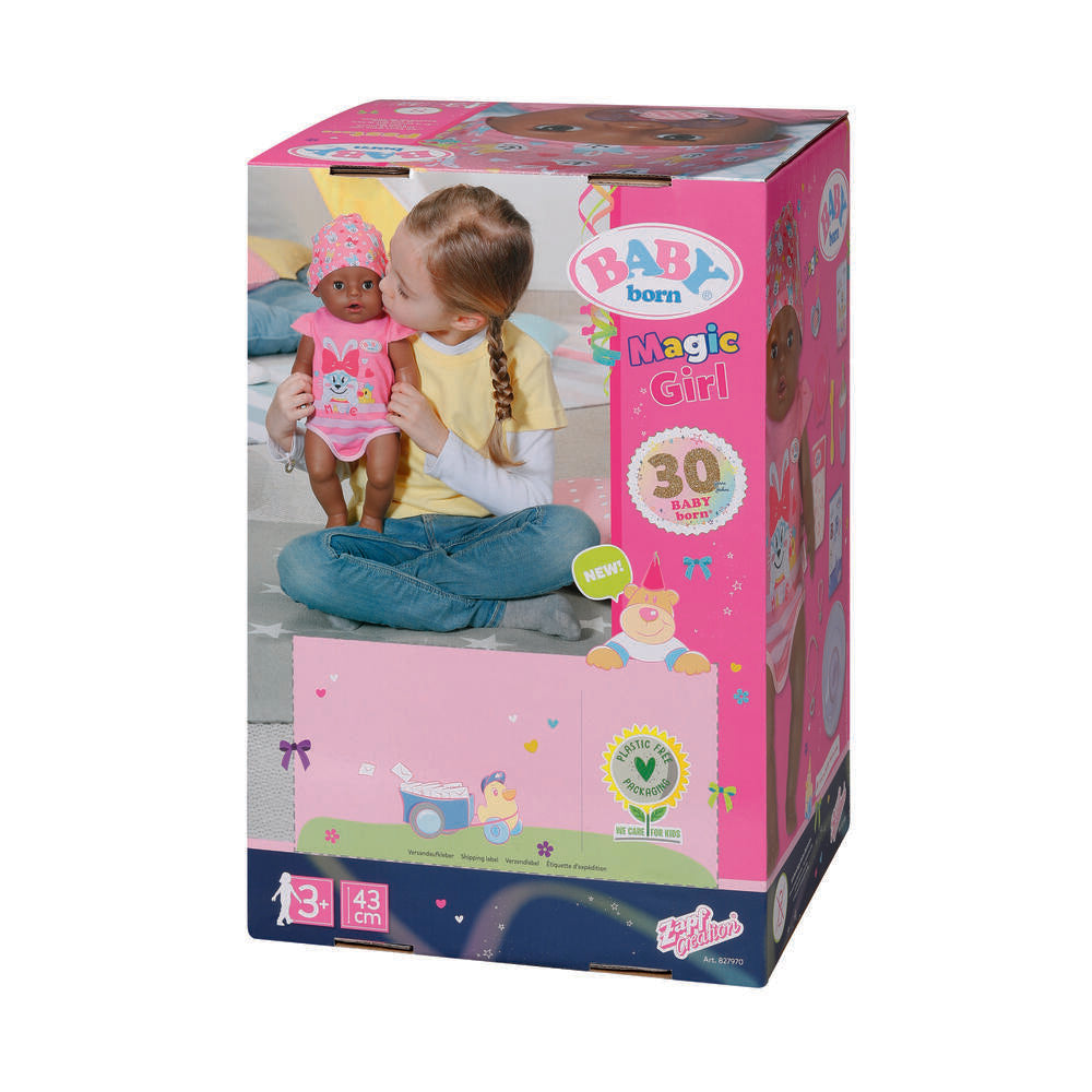 BABY born Magic Pige Brune Øjne Dukke 43 cm