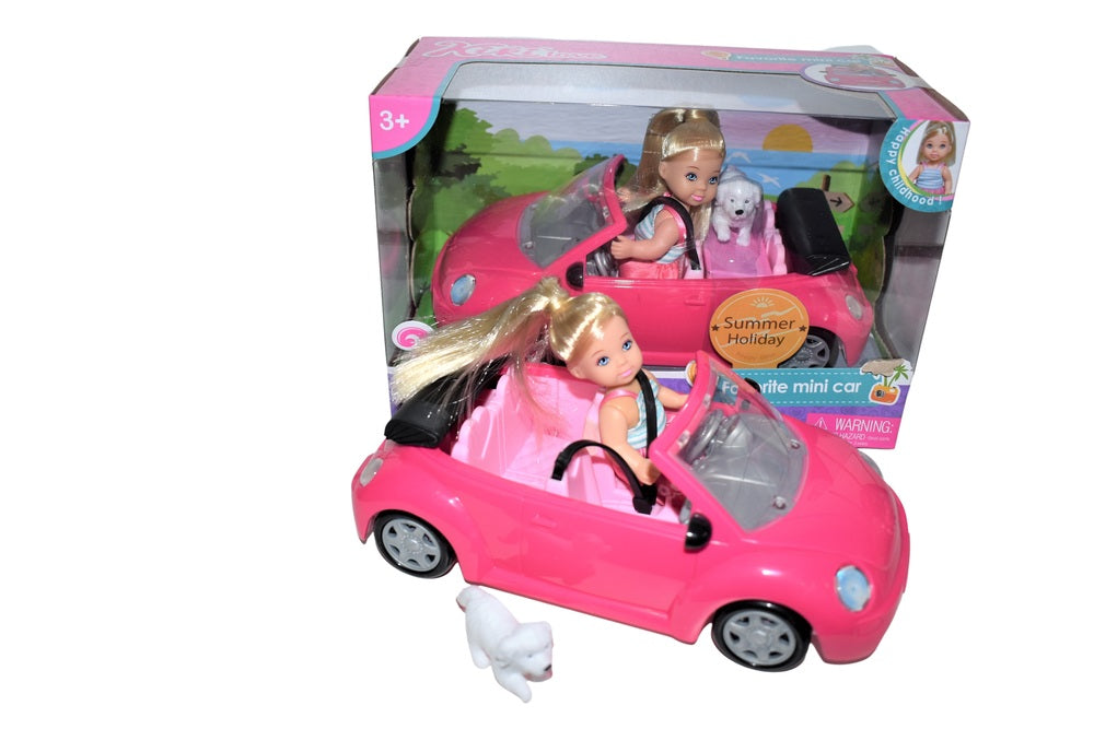 Kiki Love dukke med bil og hund