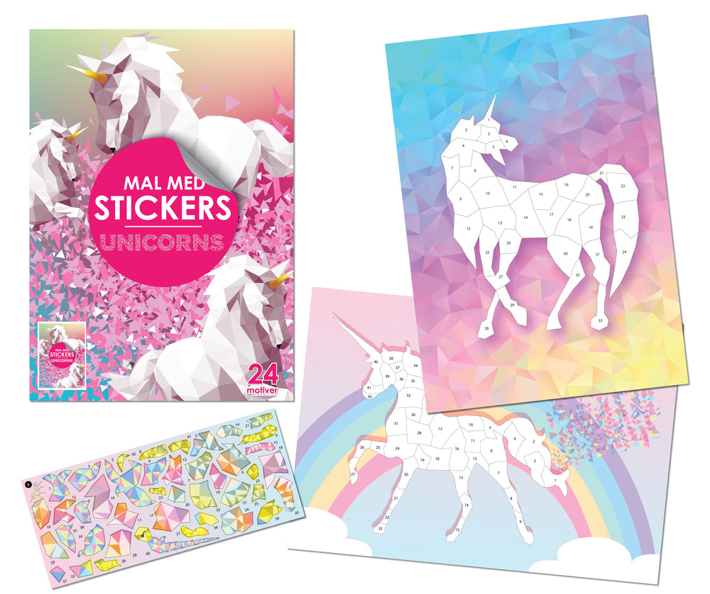 Malebog - mal med stickers Unicorns