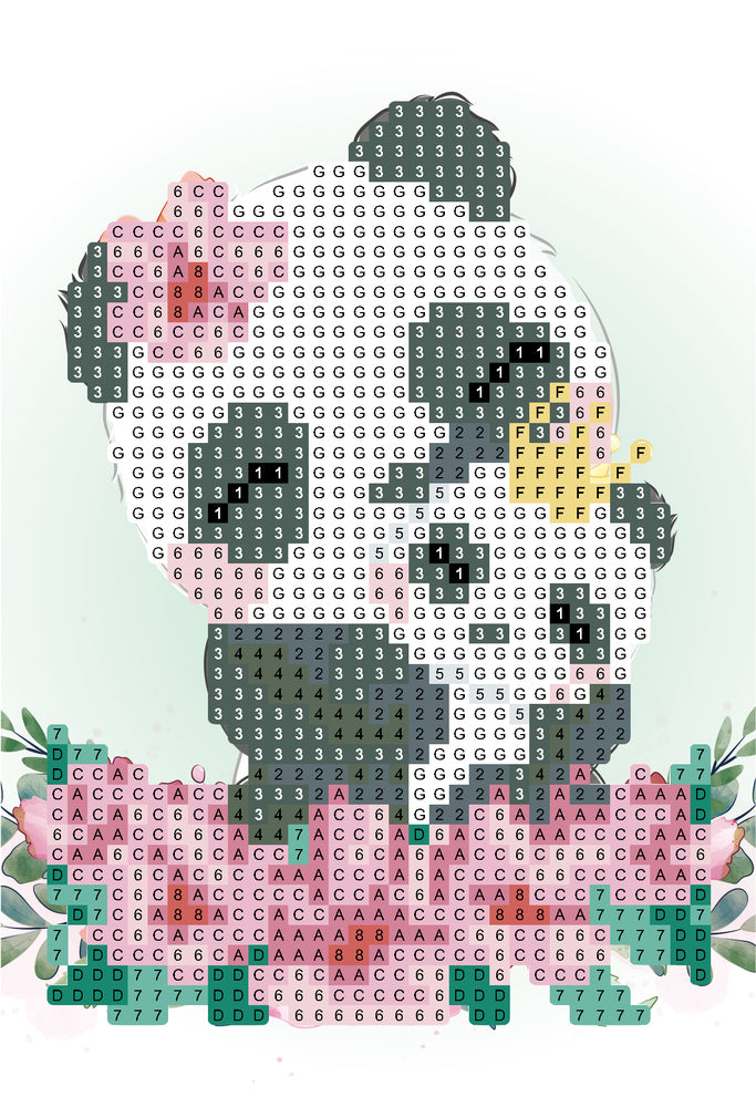 Diamond Art Panda familie 10 x 15 cm