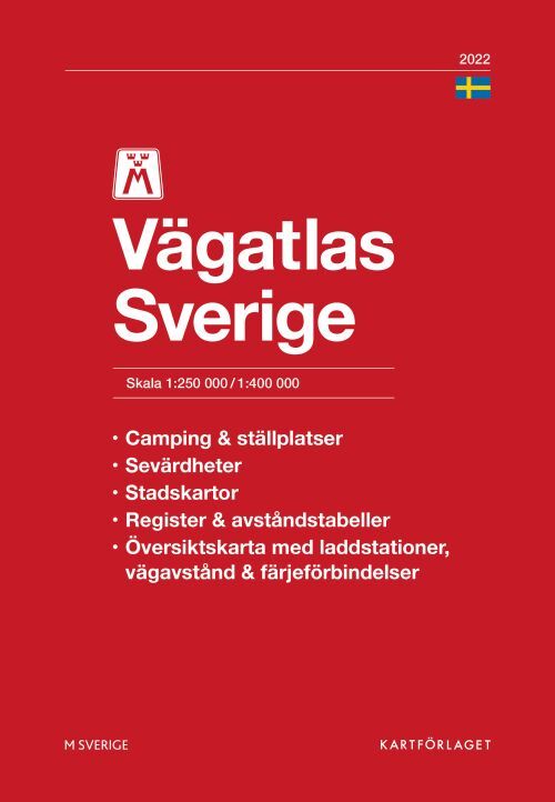 M Vägatlas Sverige 2022 : skala 1:250 000/1:400 000