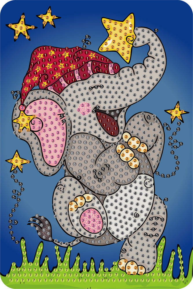 Diamond Art elefant 10 x 15 cm