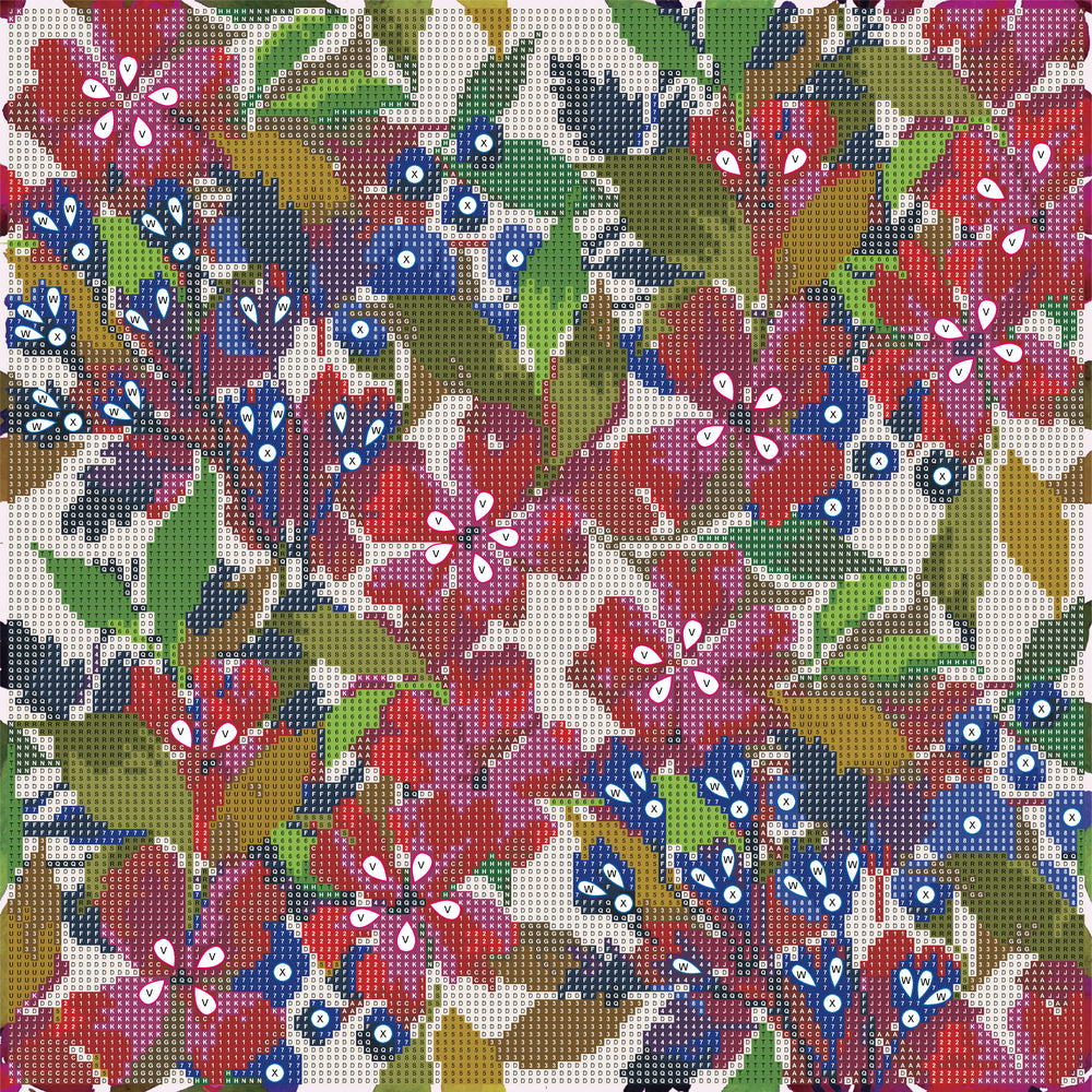 Diamond Art MIX blomster 40 x 40 cm