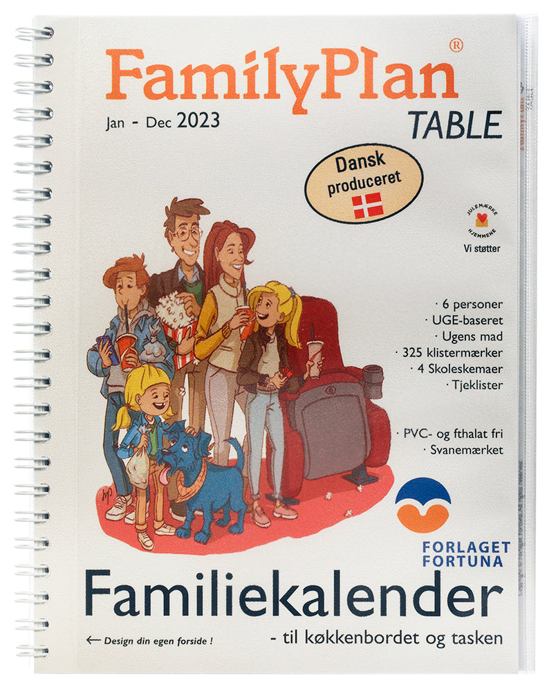 Familiekalender 2023 FamilyPlan table 6 personer