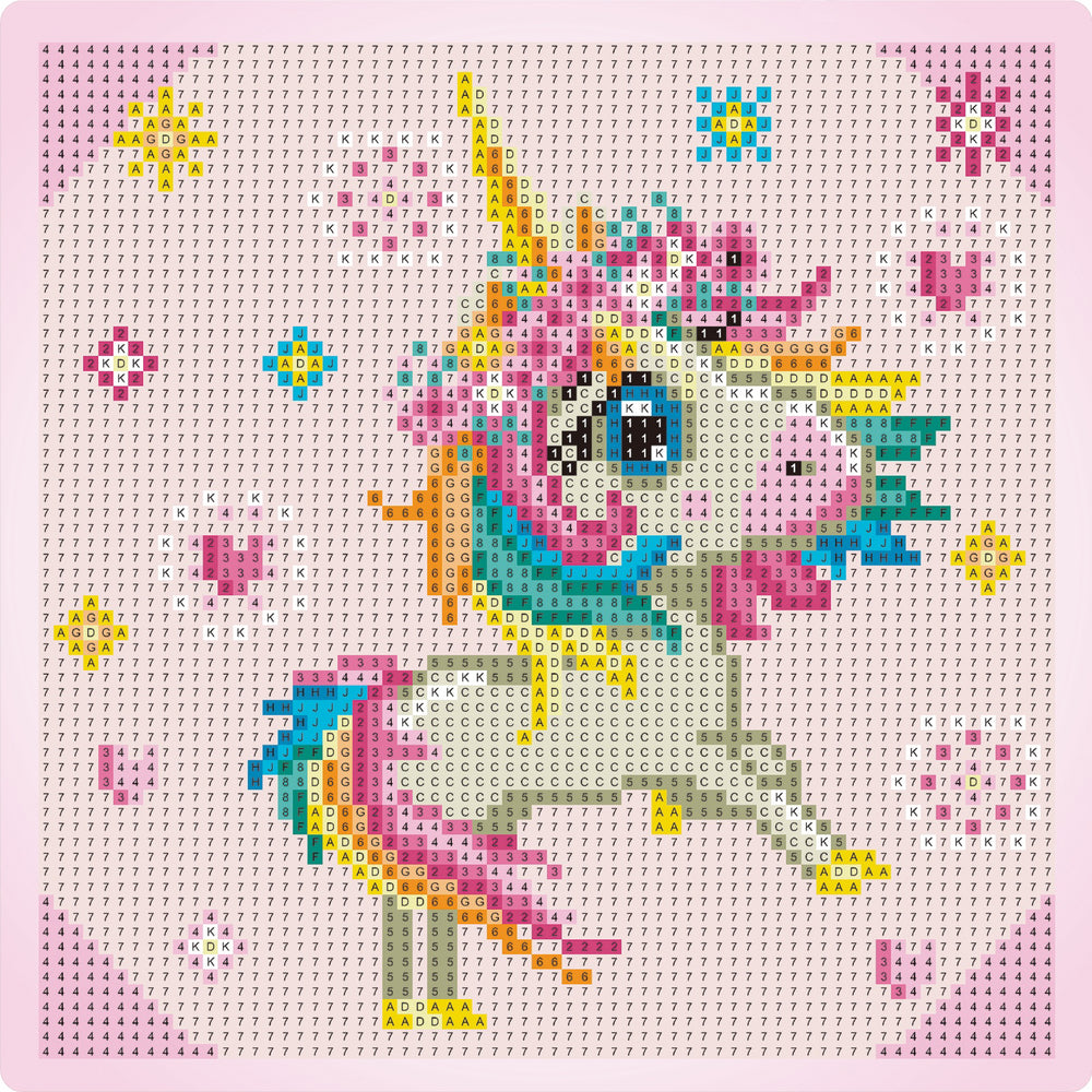 Diamond art glitter enhjørning m/blomsterkrans 20 x 20 cm