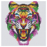 Diamond art glitter tiger grafisk 20 x 20 cm