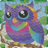 Diamond art glitter ugle farverig 20 x 20 cm