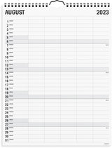 Familiekalender sort/hvid 5 kol