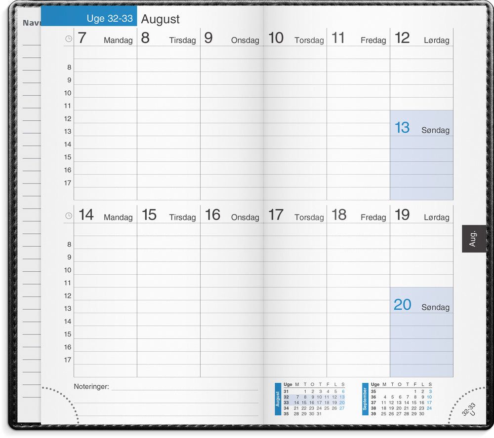 Kalender 14 dages sort 2023