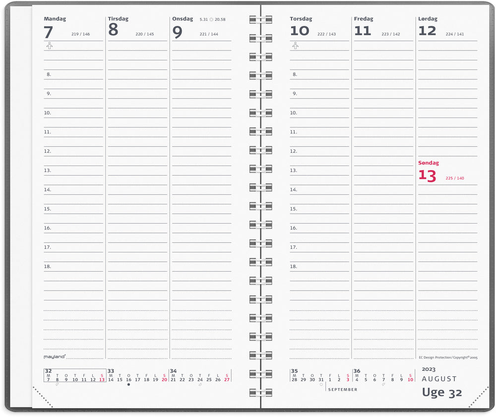 Week planner vinyl grå 2023