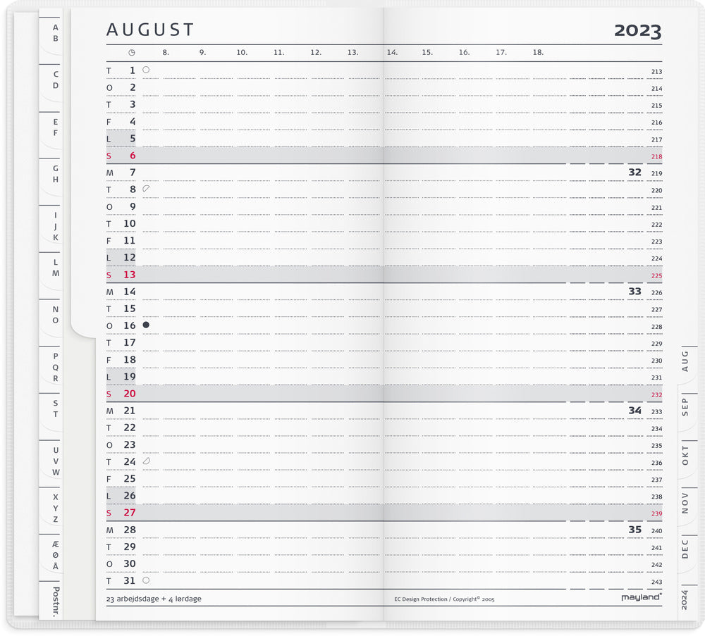 Index planner måned m/illu 2023