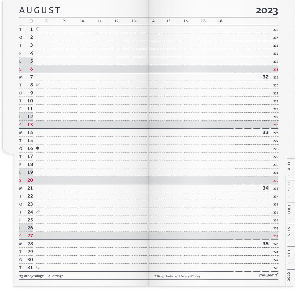 Index planner måned refill 2023