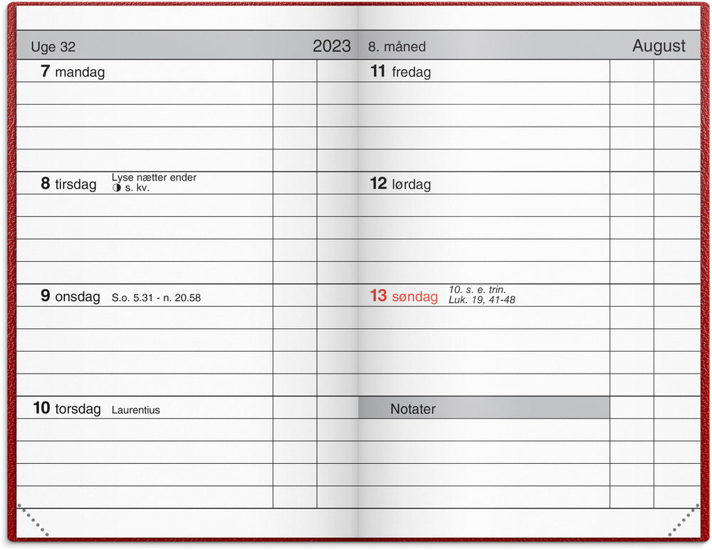 Lommekalender rød 2023 Mayland