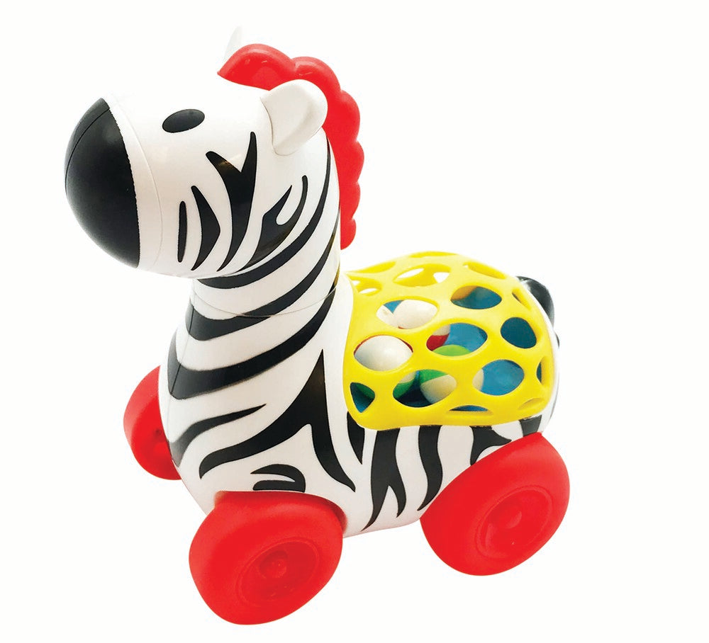 Zebra med hjul og dansende kugler