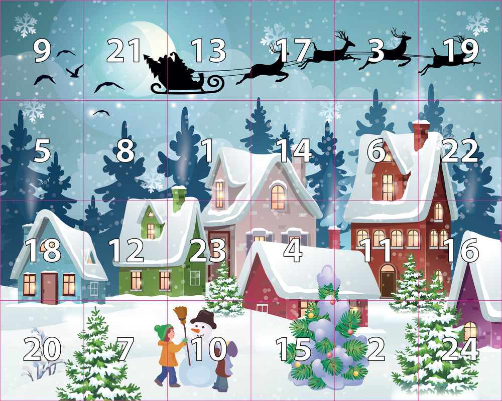 Diamond Art Julekalender 1-24 50x40 cm