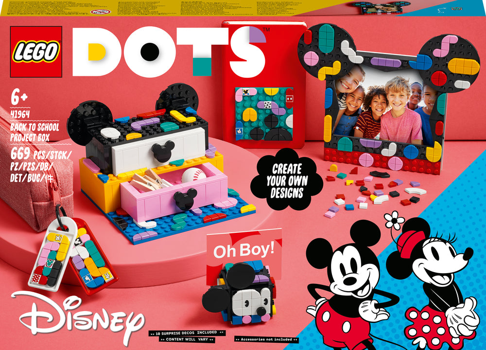 41964 LEGO DOTS Mickey Mouse og Minnie Mouse Skolestart-projektæske