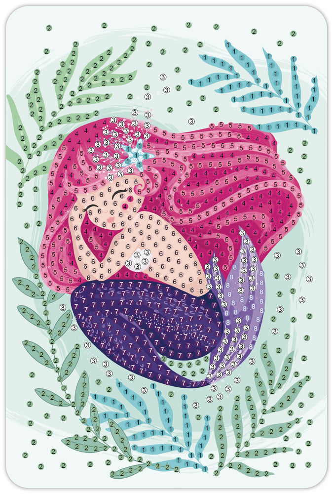 Diamond Art havfrue 10x15cm