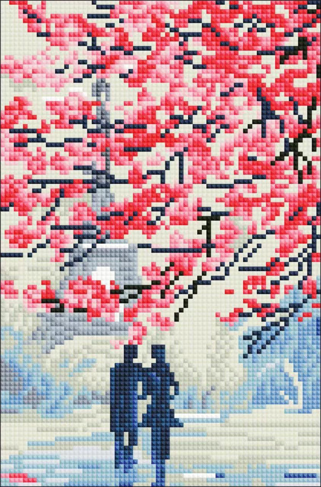 Diamond Art par/kirsebærtræ  20 x 30 cm
