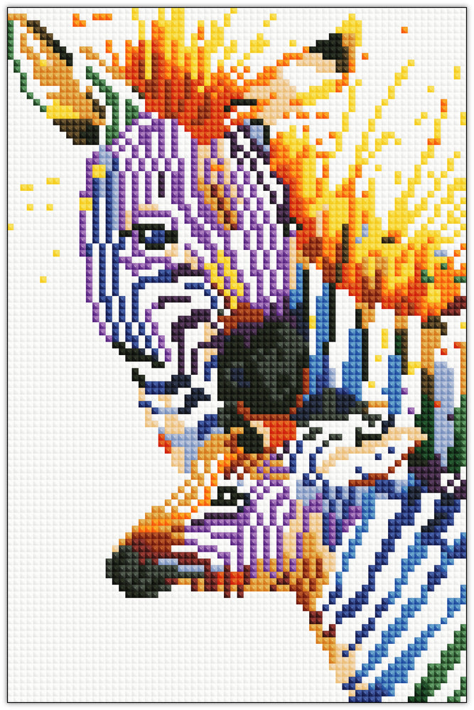 Diamond Art zebraer 20 x 30 cm