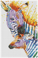 Diamond Art zebraer 20 x 30 cm