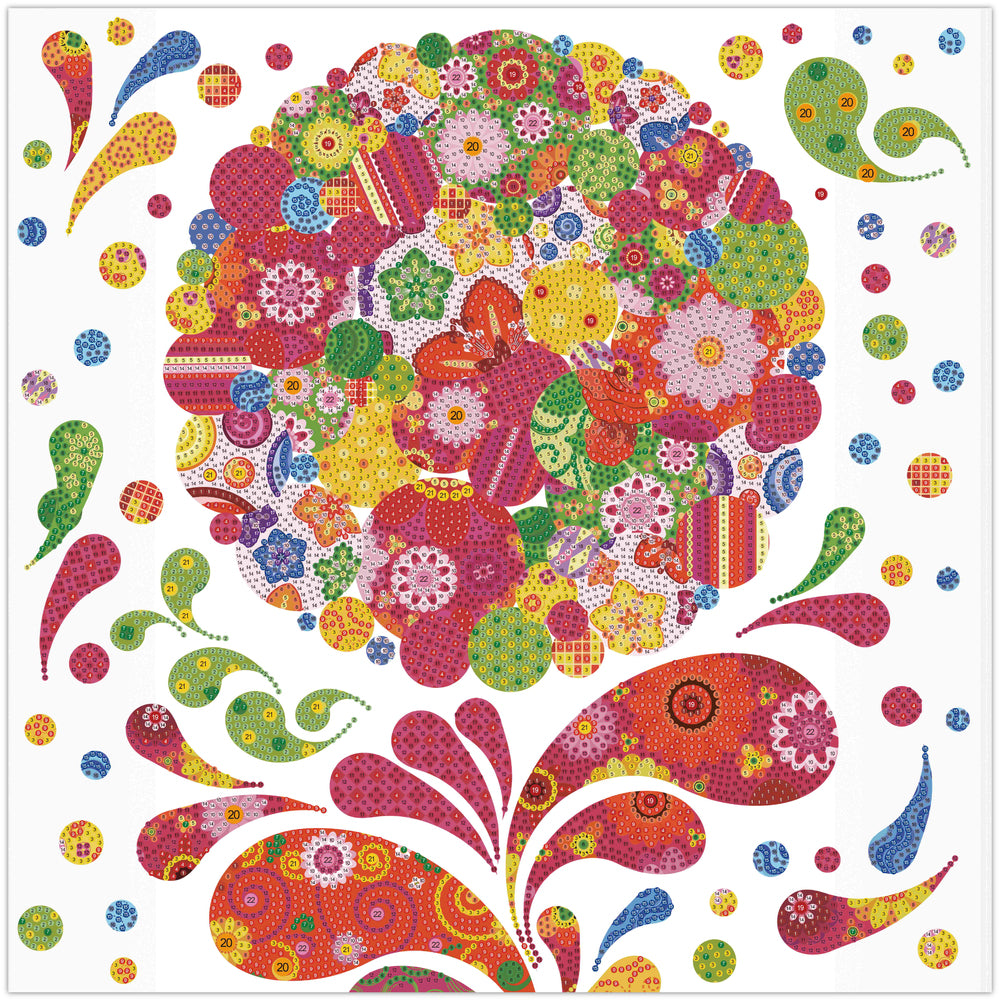 Diamond Art MIX blomst 40 x 40 cm