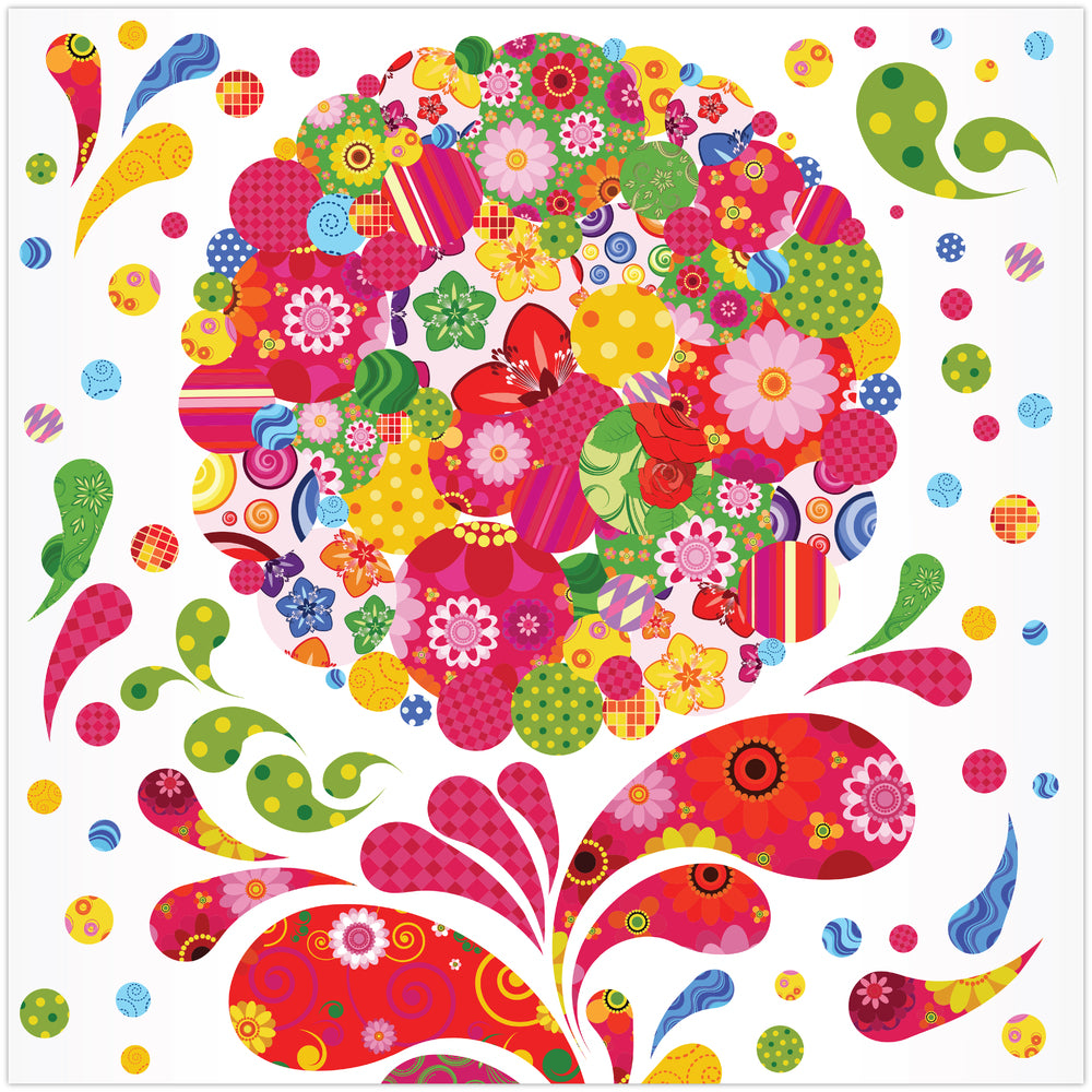 Diamond Art MIX blomst 40 x 40 cm