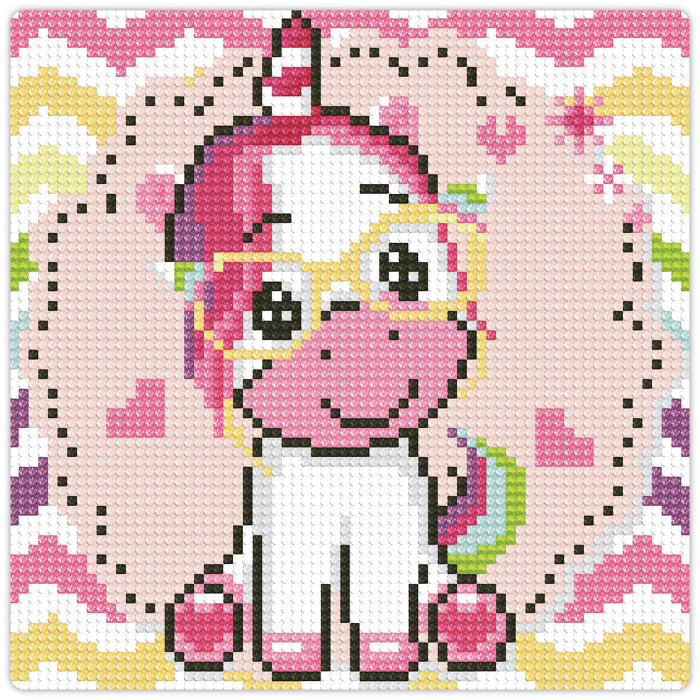 Diamond Art glitter enhjørning 20 x 20 cm