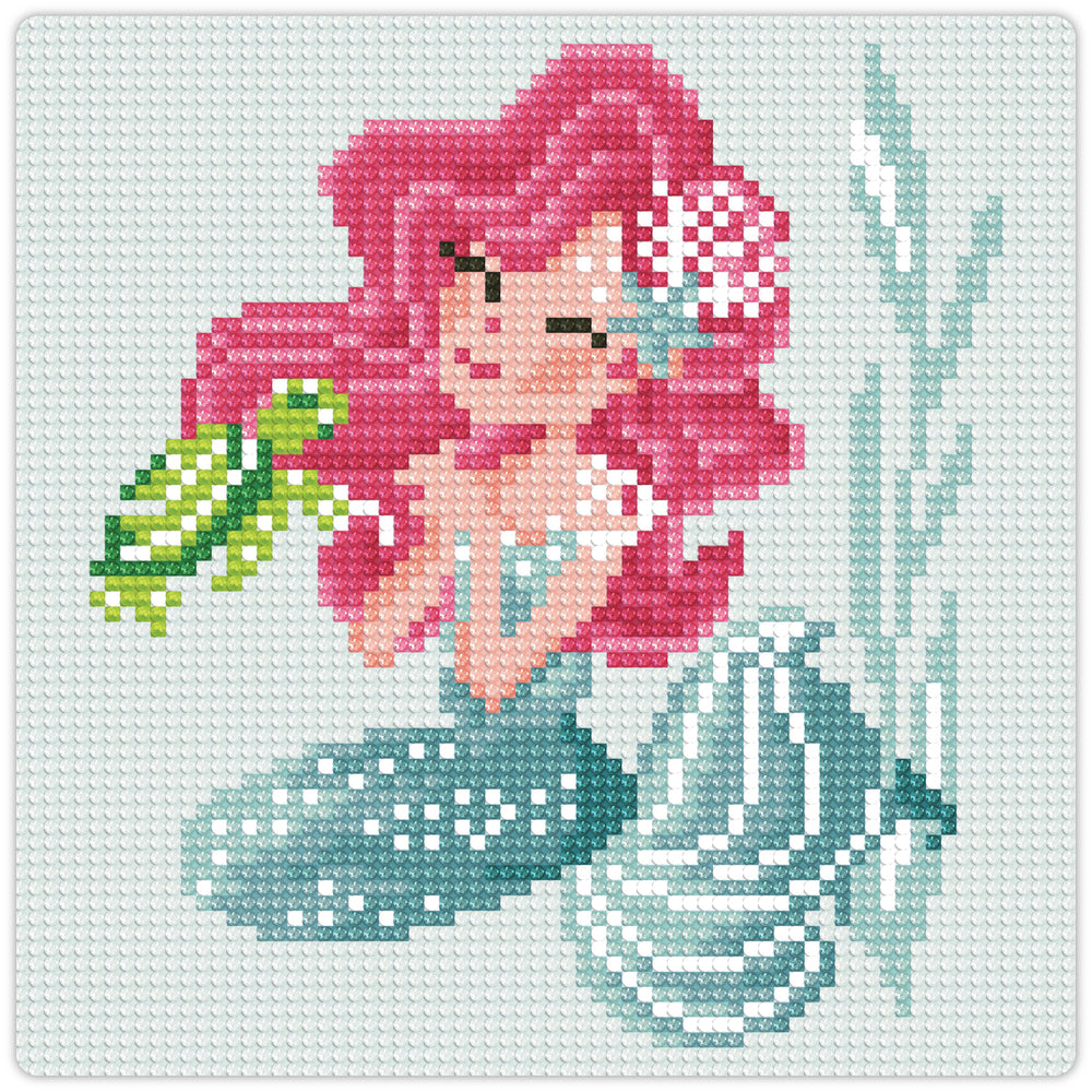 Diamond Art glitter havfrue 20 x 20 cm