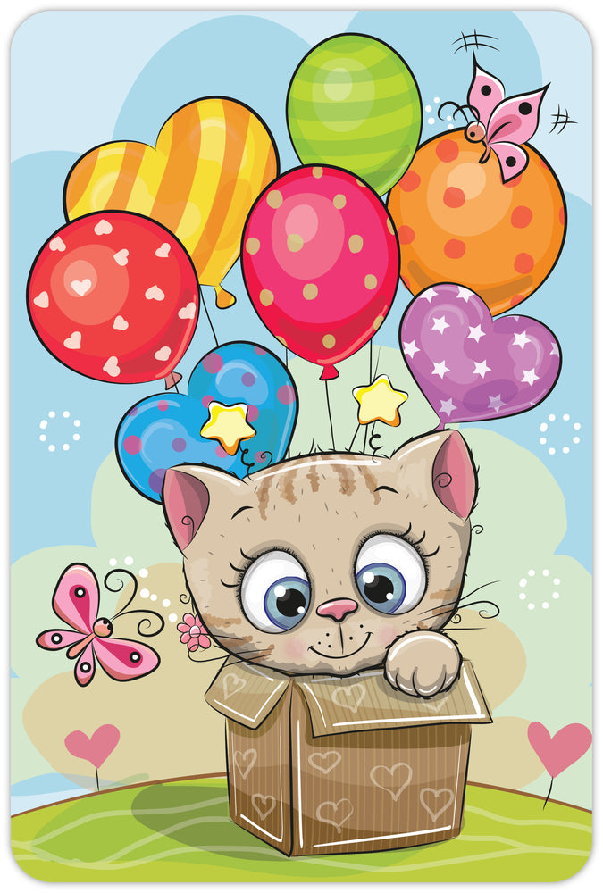 Diamond Art kat luftballon 10 x 15 cm
