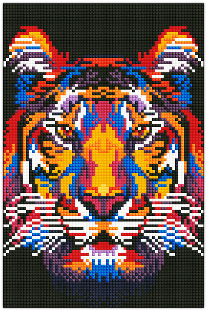 Diamond Art tigerhoved lærred 20 x 30 cm