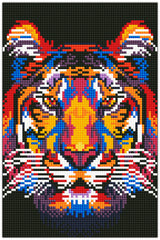 Diamond Art tigerhoved lærred 20 x 30 cm
