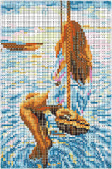 Diamond Art kvinde på gynge 20 x 30 cm