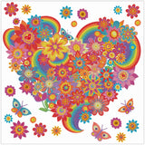 Diamond Art MIX blomsterhjerte 40 x 40 cm