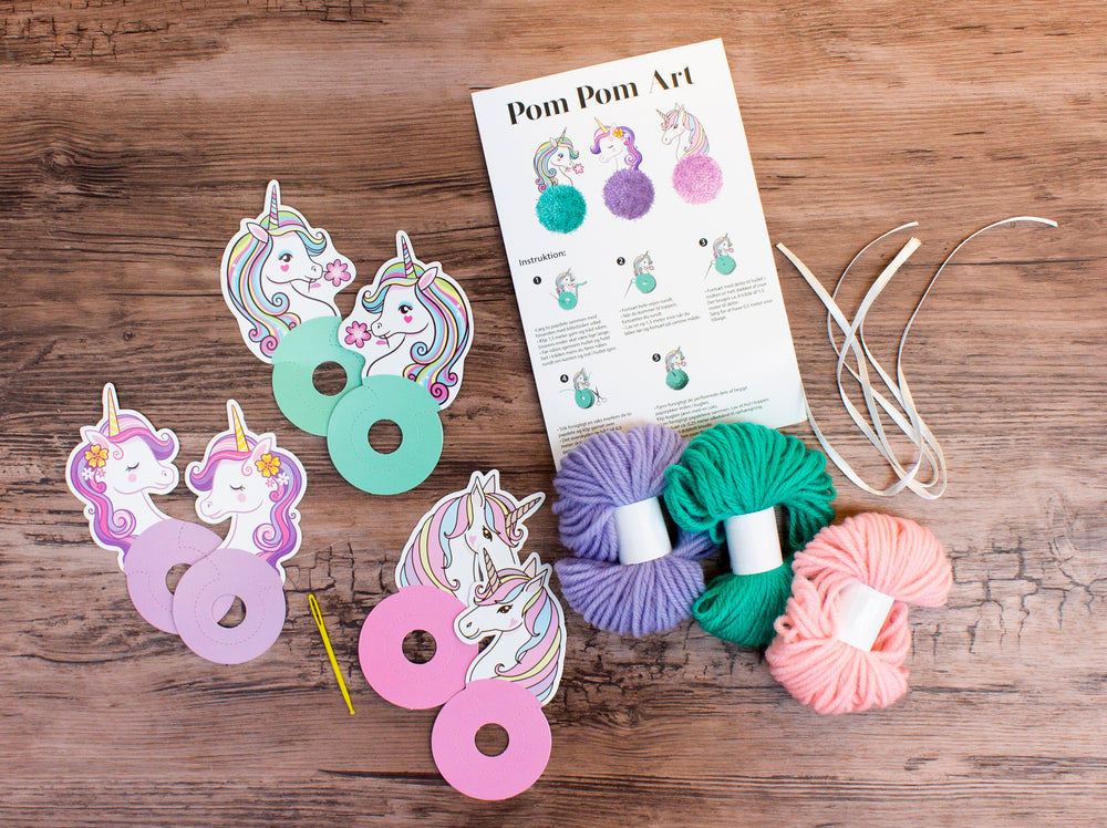 Pom Pom Art Unicorn 3 stk.