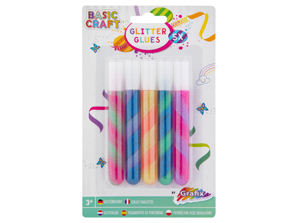 Glitterlim - Tofarvet, 5 tuber á 8 ml