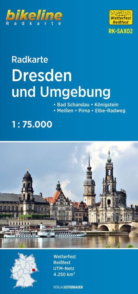 Dresden und Umgebung Radkarte - Dresden and surroundings cycling map