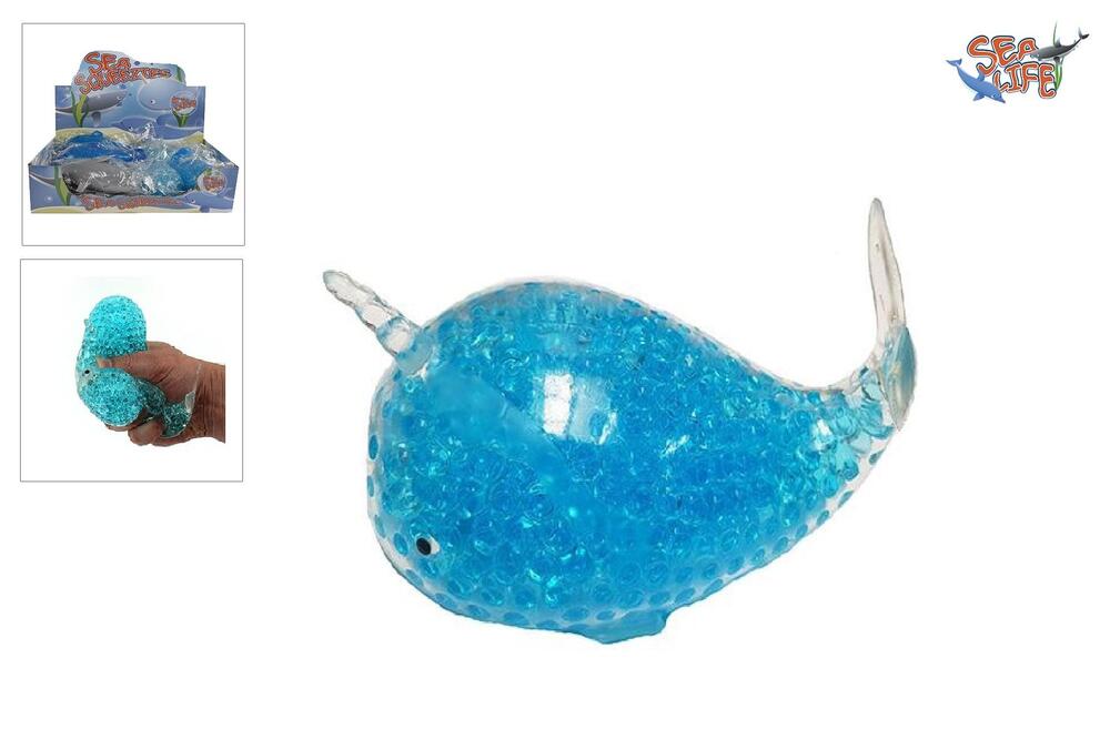 Sealife Fidget Hval med Vandperler 18 cm asst