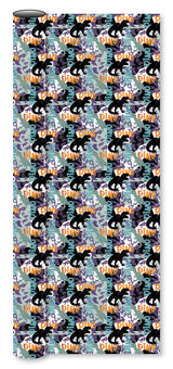 Bogbind/gavepapir dino roar grøn/lilla 70 cm x 2 m 80 g