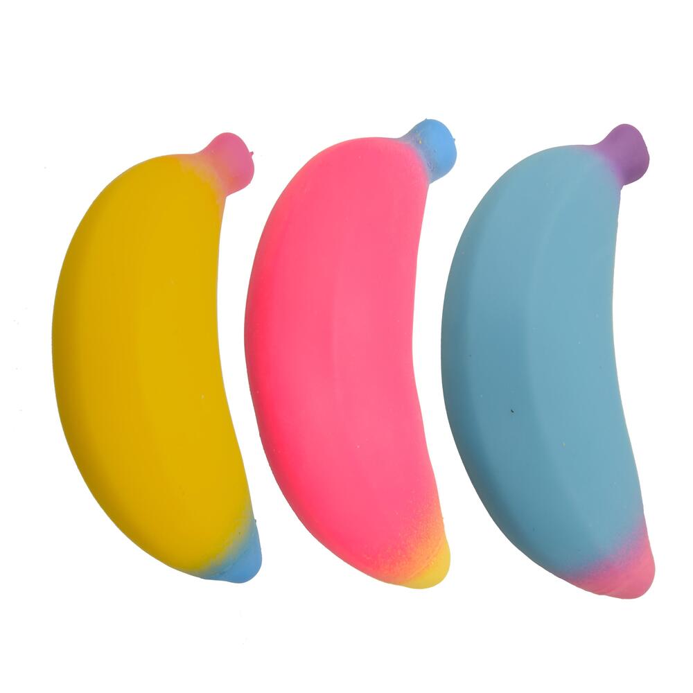 Fidget Banan Superstrækbar Regnbuefarvet 14 cm asst