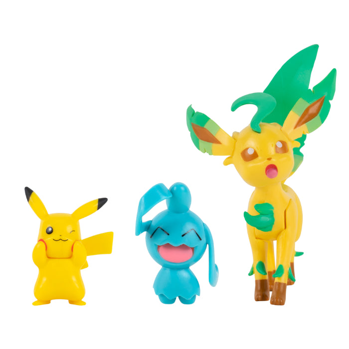 Pokémon battle figur sæt Pikachu, Wyanaut,Leafeon