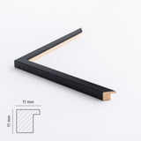 Ramme Sort Fyrretræ 18 X 24 Cm M/Glas 11 Mm Ramme