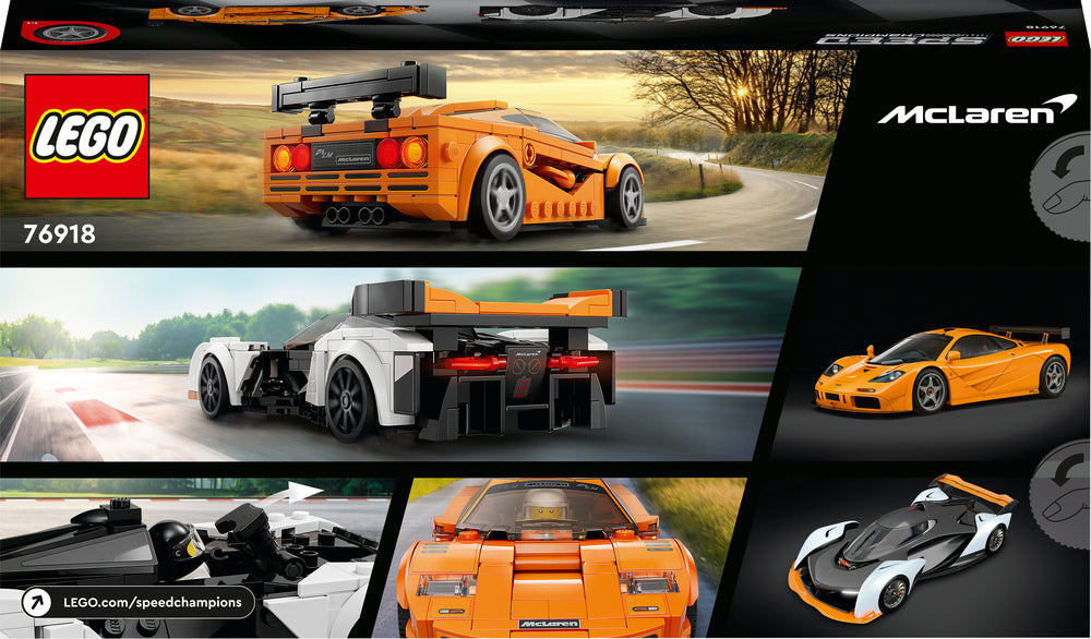 76918 LEGO Speed Champions McLaren Solus GT og McLaren F1 LM