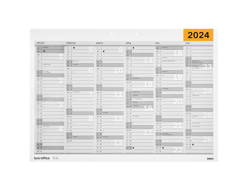 Vægkalender A3, 2024