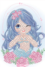 Diamond art Havfrue 10 x 15 cm