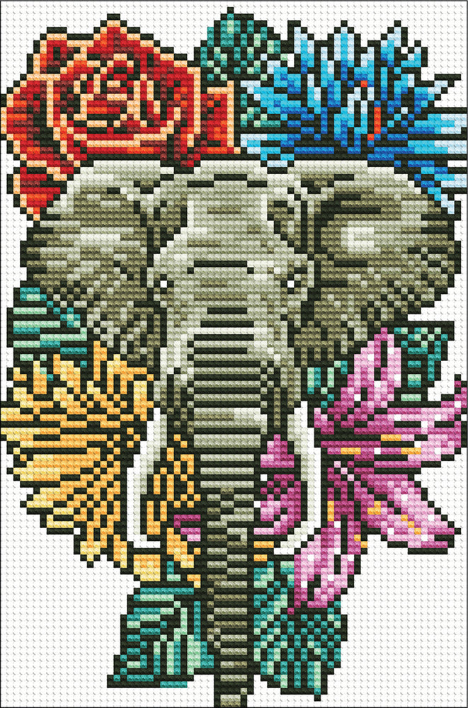 Diamond art Elefanthoved 20 x 30 cm