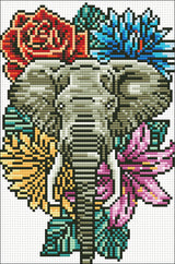 Diamond art Elefanthoved 20 x 30 cm