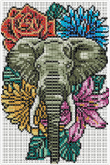 Diamond art Elefanthoved 20 x 30 cm