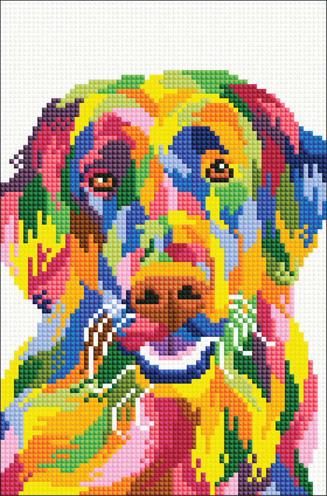 Diamond art Hund farverig 20 x 30 cm