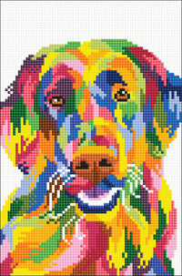 Diamond art Hund farverig 20 x 30 cm