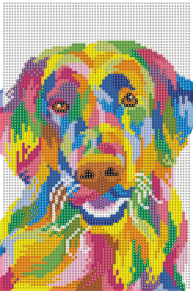 Diamond art Hund farverig 20 x 30 cm
